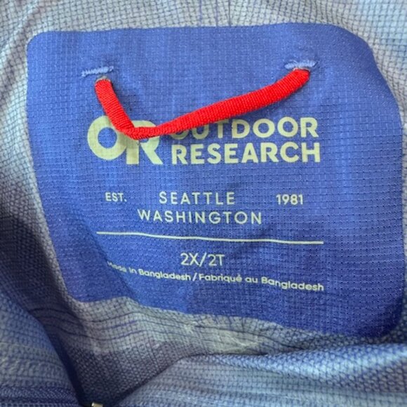 Outdoor Research Royal Blue Raincoat, 2x - Picture 9 of 14